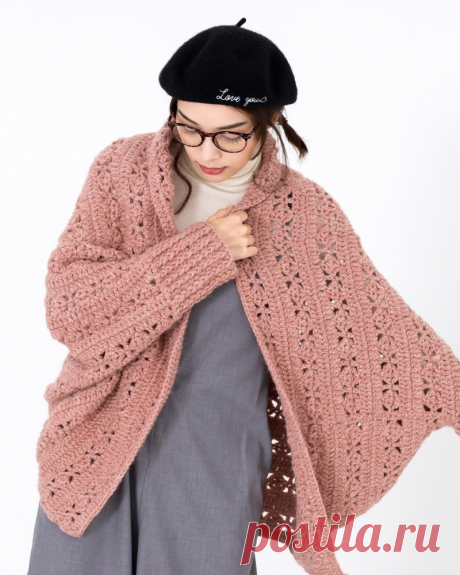 Узорчатый шраг крючком. Схемы. / knittingideas.ru