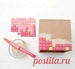 МОЗАИКА СВОИМИ РУКАМИ С ПОМОЩЬЮ РЕЗИНОВОГО КОВРИКА