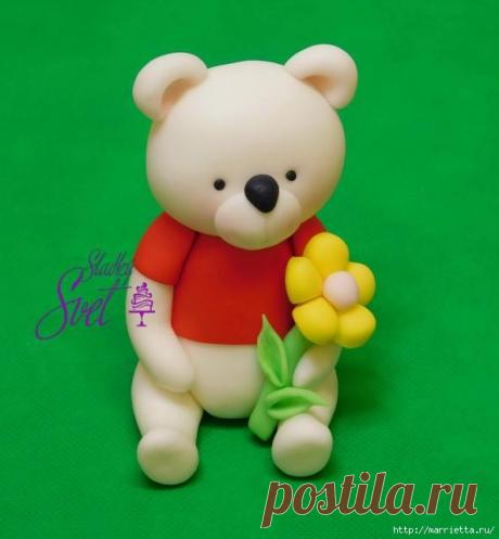 Медвежата из сахарной мастики. Лепка для торта