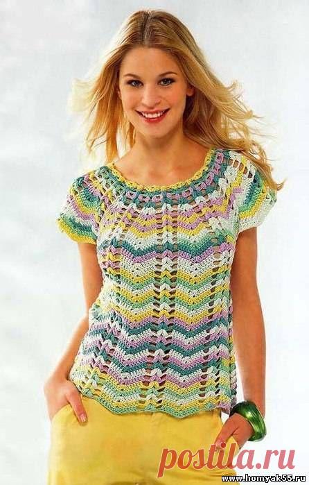 Летние топы, маечки для женщин крючком - Схемы и описания вязаных изделий | «Хомяк55.ру» сайт о вязании
