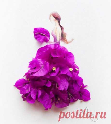 Рисунки из акварели и цветов