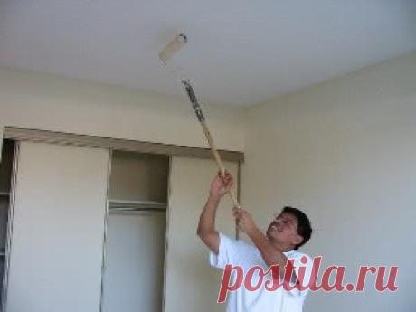 Покраска потолка, потолочные плинтуса, техника покраски потолка
