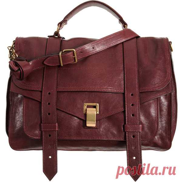 Proenza Schouler PS1 Large Leather - Burgundy See this and similar Proenza Schouler handbags - Calfskin leather flap front satchel with metal foldover closure, leather pull-tab straps, top handle and remova...