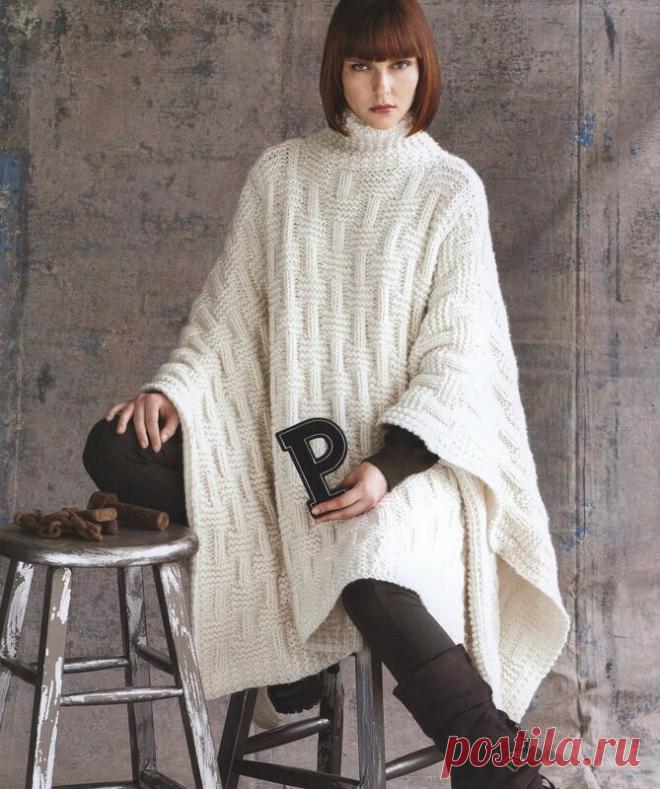 Длинное пышное пончо от Марсии Клири. Спицы. | Вяжем,Вяжем,Вяжем(Вязание) | Яндекс Дзен