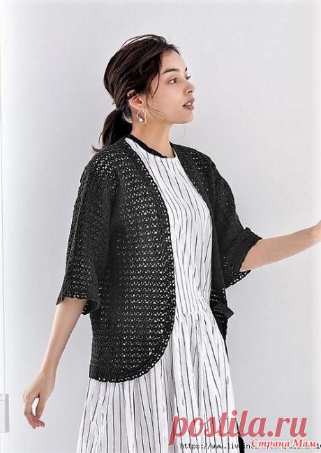 Ажурный кардиган с закругленными полочками. Крючок. Knit Ange - Spring/Summer 2021