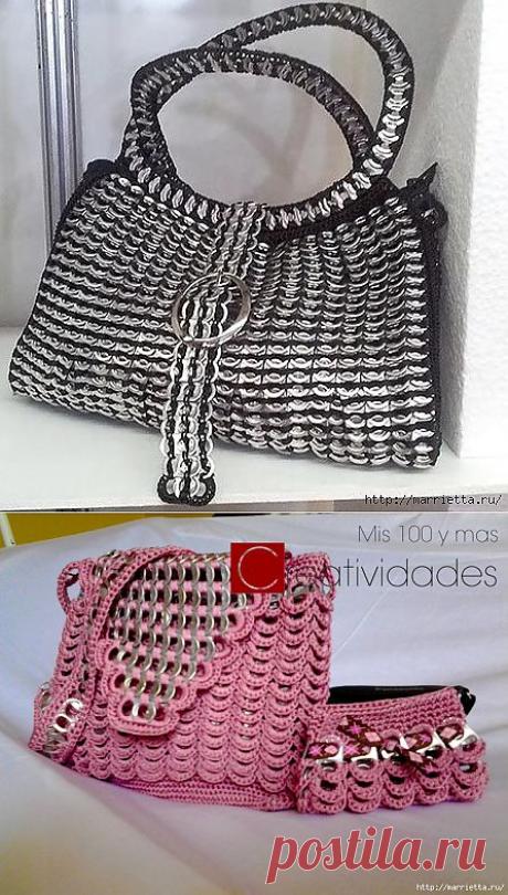 Стильные сумочки из баночных ключей. Как это делается).