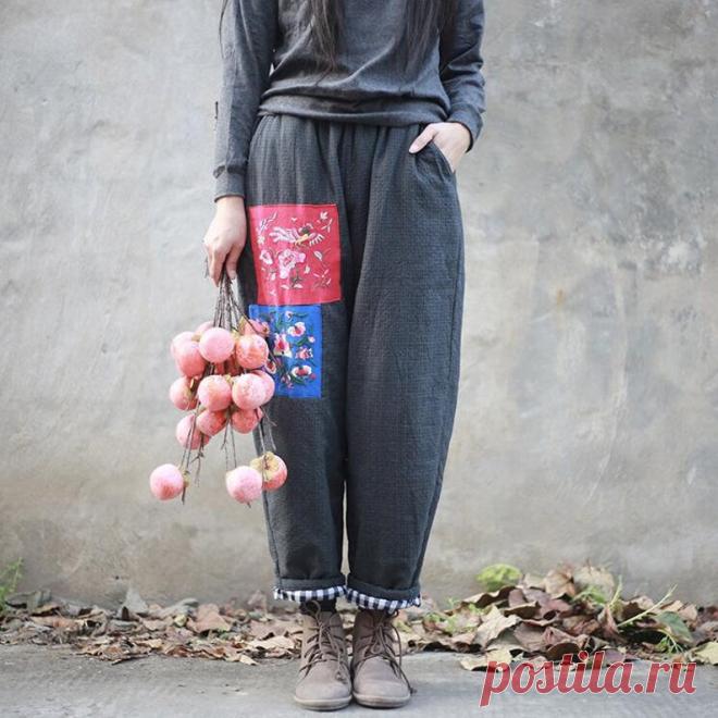 Womens Winter pants long pants Cotton linen Elastic Waist | Etsy