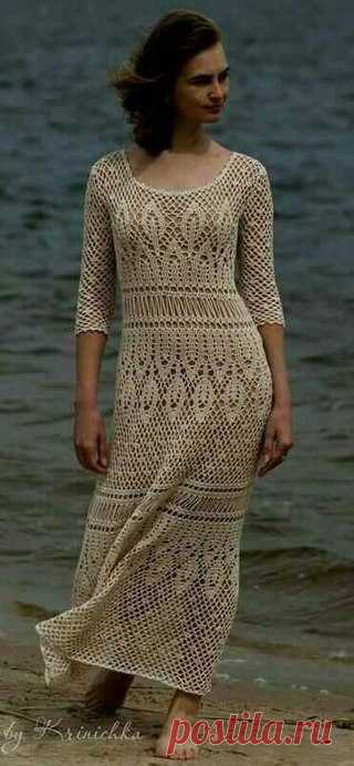 Платье крючком. Автор Криничка.#новыйгод#вязание#хобби#хэндмэйд