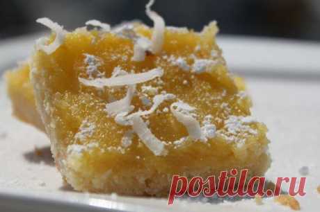 Песочный пирог с лимоном и творогом