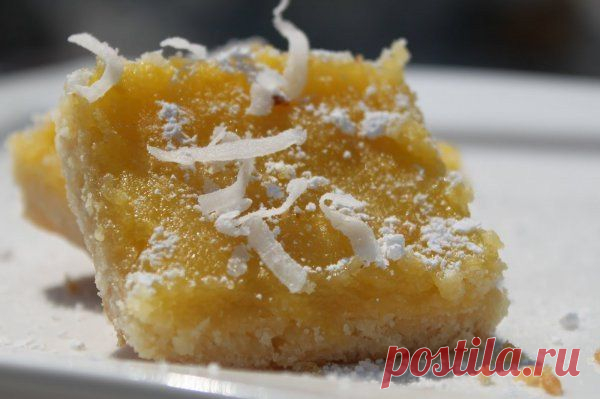 Песочный пирог с лимоном и творогом