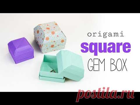 Квадратное оригами Gem Box учебник-DIY-Paper Kawaii