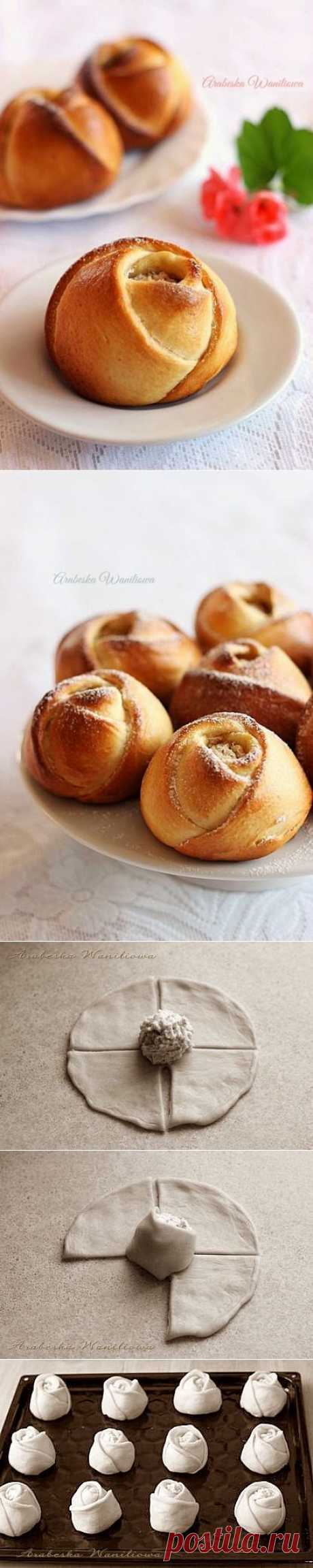 Дрожжевые сырные розочки. Рецепт красивой выпечки.