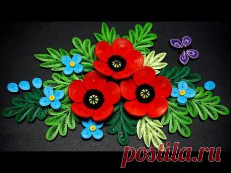 Quilling Poppy Flower V2 Tutorial | Cómo hacer un tutorial de quilling de flores de amapola