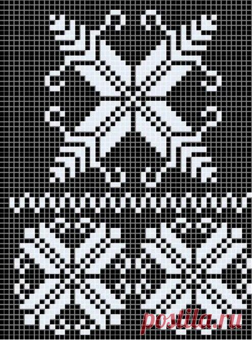 Снежинки. Самая красивая подборка из 50 узоров для вязания жаккарда и вышивки | Стильное вязание KNITMILO | Дзен