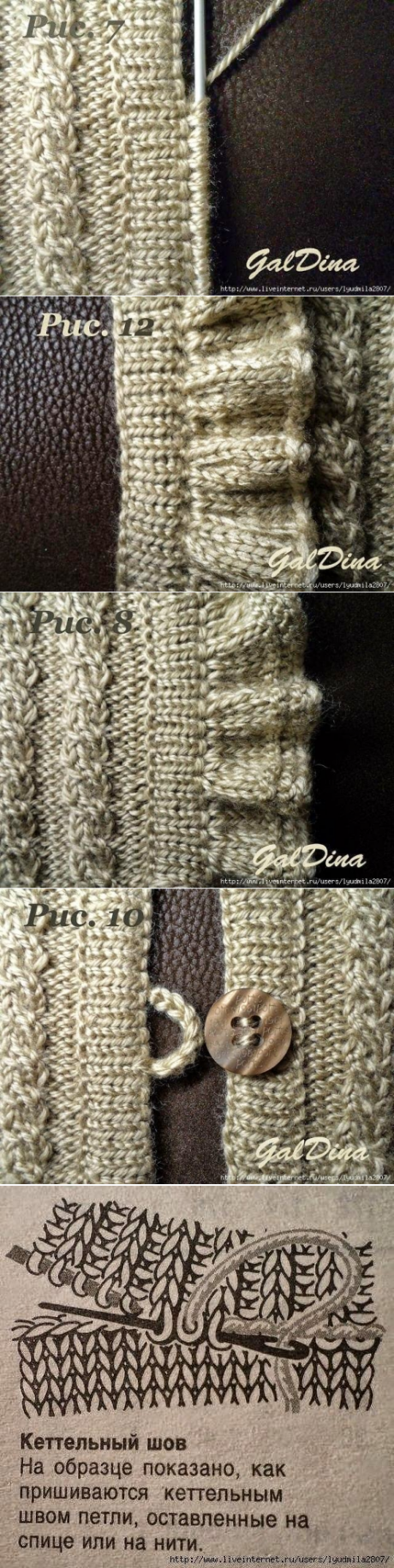 Уроки вязания: Обработка планок. Мастер-Класс от Любови Галдиной