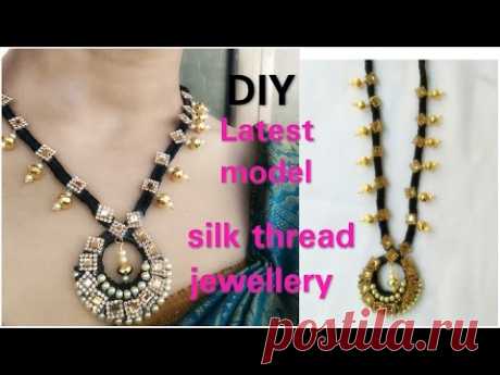 HOW TO Make Silk Thread Necklace|Black Thread chain| Tutorials..!!