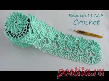 Очень КРАСИВОЕ ленточное КРУЖЕВО вязание крючком МК 💎 Beautiful and very easy to crochet LACE