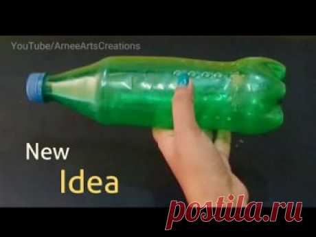 Цветы из бутылки     Best reuse idea of waste Plastic bottle ll Also using Polythene & Earbuds