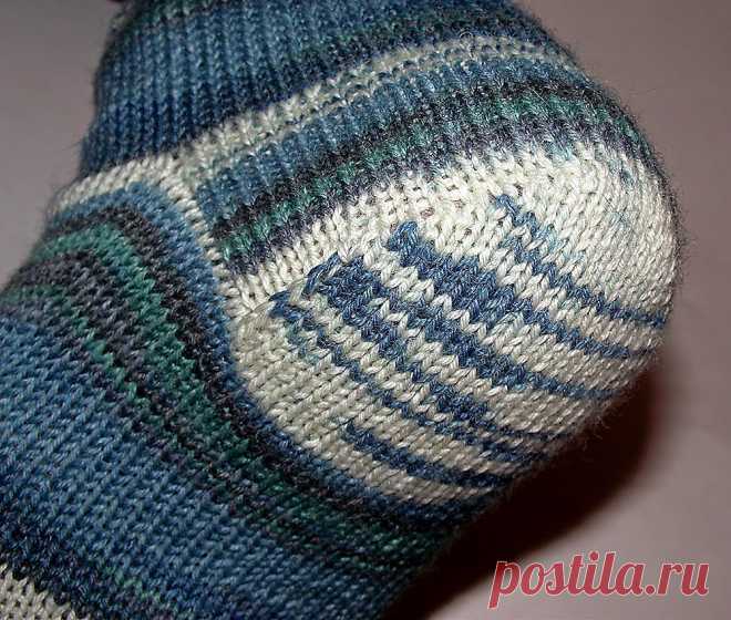 tru-knitting: Носочная пятка с клином. Мастер-класс с фото