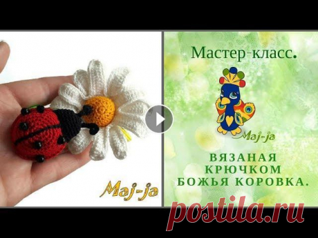 Вяжем вместе. Божья коровка крючком. Мастер-класс. Схемку вязания божьей коровки вы найдете в статье на моем сайте ПО этому видеоуроку вы сможете быстро связать симпатичную божью коровку крючком. Ее мо...