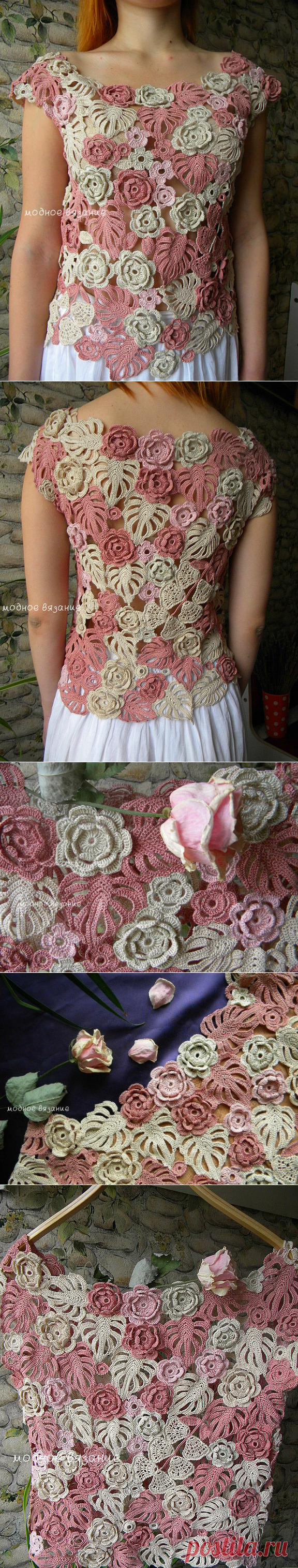 Кофточка "Кремовые розы"