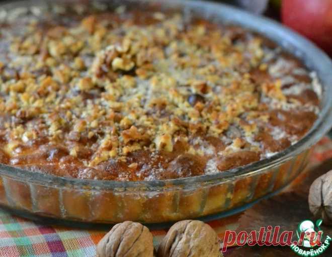 Яблочный пирог с сахарной заливкой – кулинарный рецепт