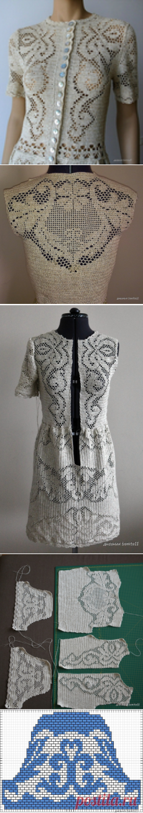 платье крючком филейной вязкой