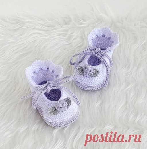 Пинетки туфельки🧶 узор соты спицами схемы и описание