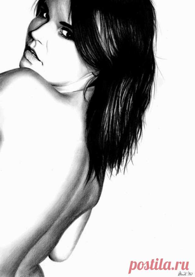Эротические рисунки карандашом. Sara Stachowiak 16+