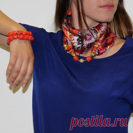 Шарф колье (бусы) 32 фото - Своими руками