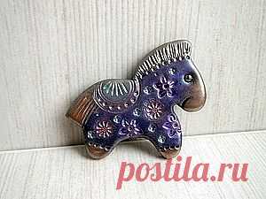 Новогодняя лошадка из полимерной глины. - Ярмарка Мастеров - ручная работа, handmade