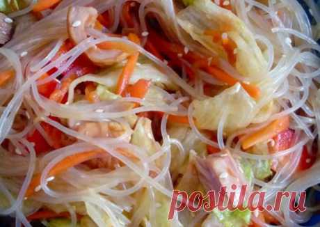 (22) Салат из фунчозы с копчёной курицей - пошаговый рецепт с фото. Автор рецепта Aльбина . - Cookpad