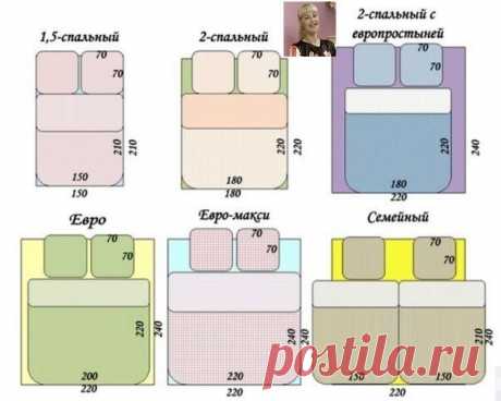 Размеры для пошива постельного белья  
Сохраните себе, пригодится