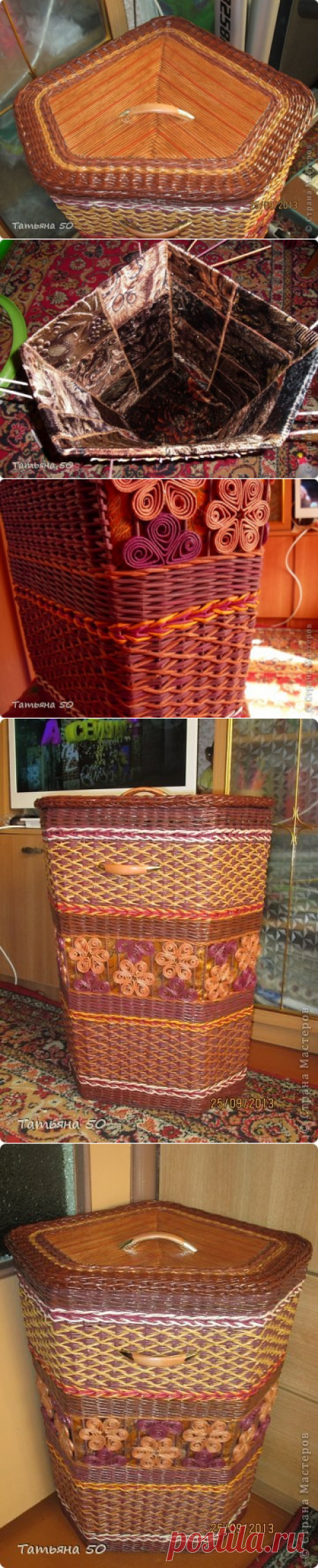 Корзины для белья из газет