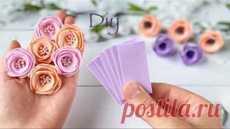 Цветы из фоамирана Без шаблона How To Make Flowers / Eva Foam Paper/ Flores de foamy
