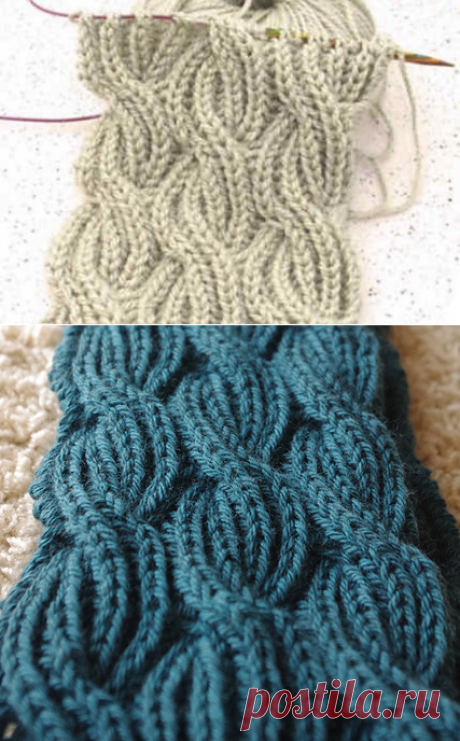 Шарф в технике бриошь (brioche) спицами | Knitting-Room