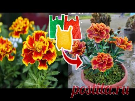 ЦВЕТЫ ИЗ ПОЛИЭТИЛЕНОВЫХ ПАКЕТОВ. Видео МК | Флористика, топиарии