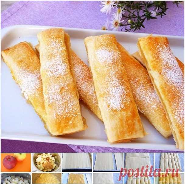 Палочки из песочного теста с яблочной начинкой — Домашний уют