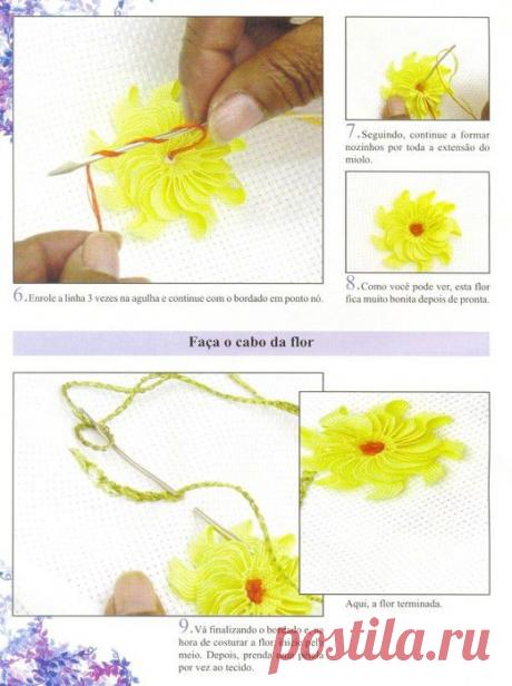 Цветики, цветочки из тесьмы вьюнок