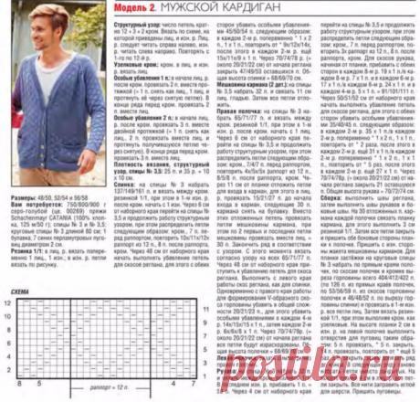 Мужской кардиган спицами на пуговицах