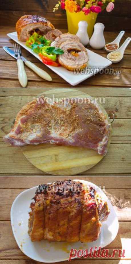 Рулет из пузанины с курагой и черносливом