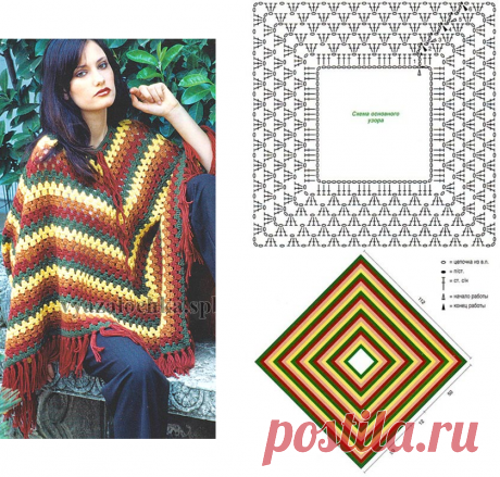 Пончо крючком - 7 моделей со схемами: | МНЕ ИНТЕРЕСНО | Яндекс Дзен