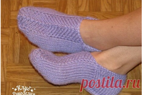 Следки, связанные на двух спицах