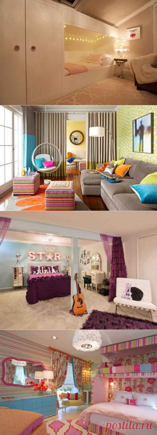 Дизайн комнаты для девочки: 150+(фото) Цветовых Возможностей
