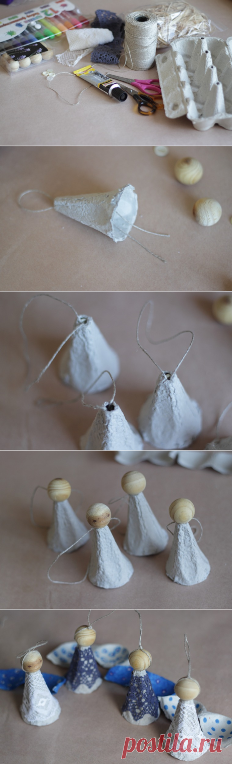 Мастерим ангелов из яичной упаковки - Ярмарка Мастеров - ручная работа, handmade