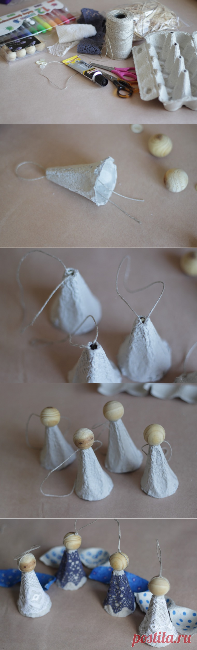 Мастерим ангелов из яичной упаковки - Ярмарка Мастеров - ручная работа, handmade