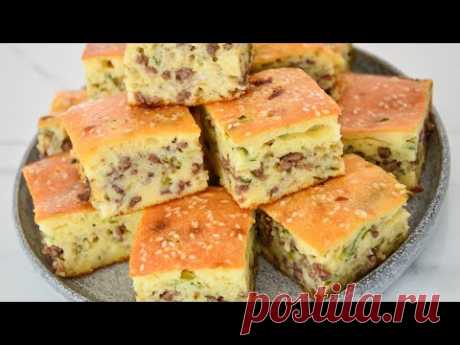 УЖИН на РАЗ-ДВА 🙌 МЯСНОЙ ПИРОГ с сыром и зеленью