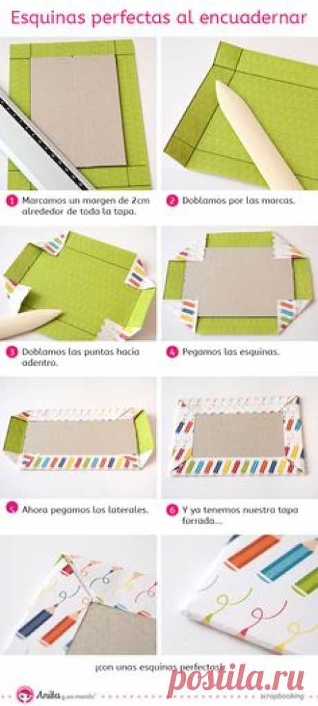 Encuadernación scrapbook: esquinas perfectas