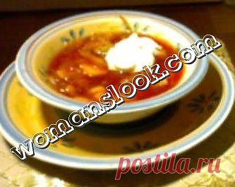 Вкусный борщ с фрикадельками.