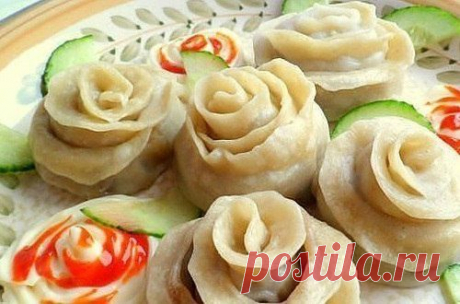 Манты розочки (фото-идея для оформления)